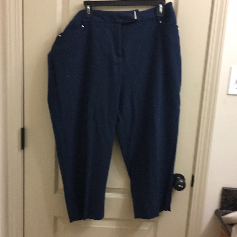 Casual cropped navy pants